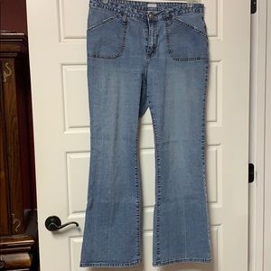 Boot cut crosshatch medium wash jeans, sz 18W